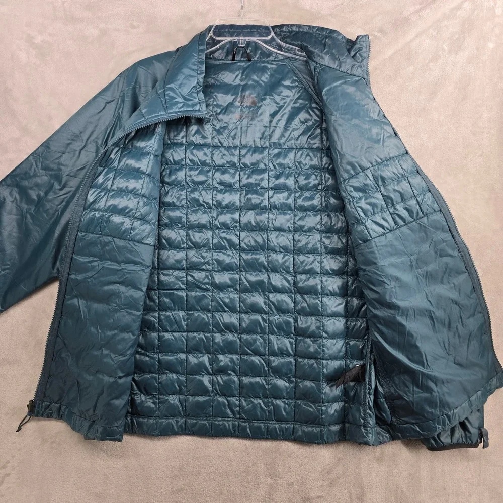 The North Face Thermoball Jacket Mens‎ Size Large Teal Blue Full zip Insulated